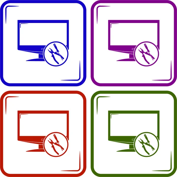 TV-Reparatur-Symbol — Stockvektor