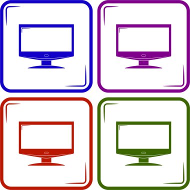 Web ve mobil TV vektör simgesi