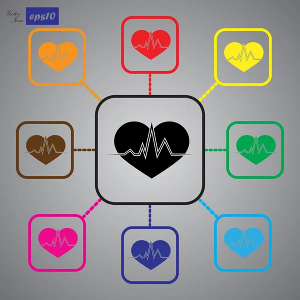 Icône pouls cardiaque — Image vectorielle