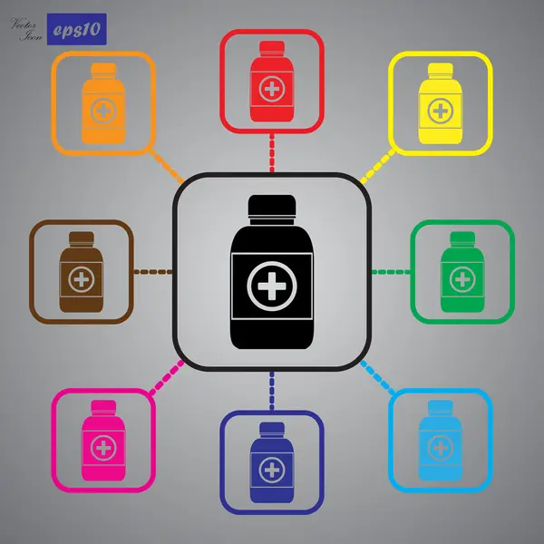 Icona della bottiglia della medicina — Vettoriale Stock