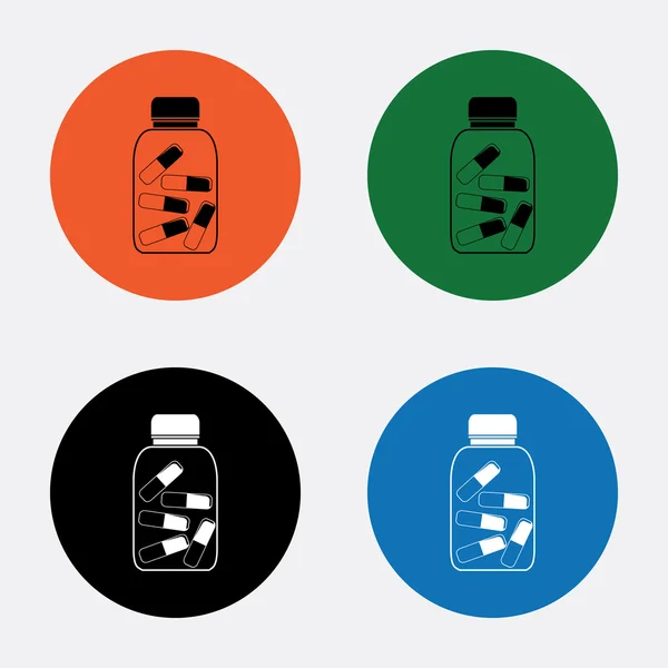 Pillole bottiglia icona — Vettoriale Stock