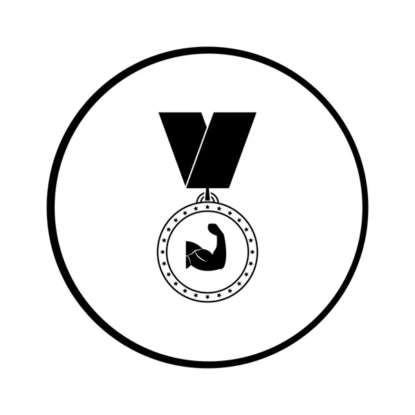 Medaille Bodybuilding Vektor-Ikone — Stockvektor