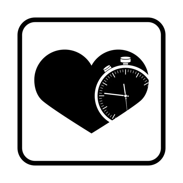 Kalbine ve zaman vektör simgesi — Stok Vektör