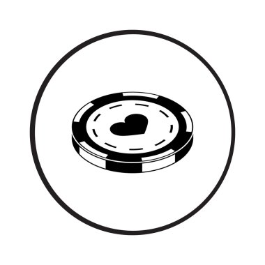 Casino çip vektör simgesi