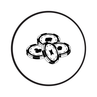 Casino çip vektör simgesi