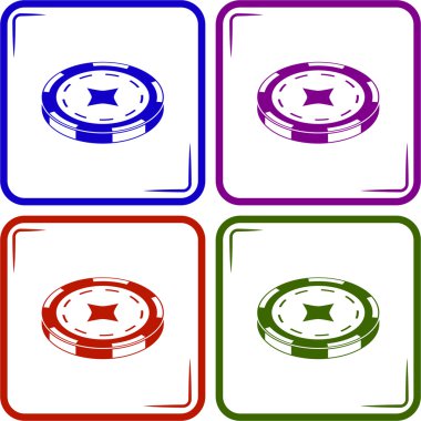 Casino çip vektör simgesi