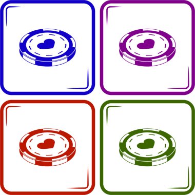 Casino çip vektör simgesi