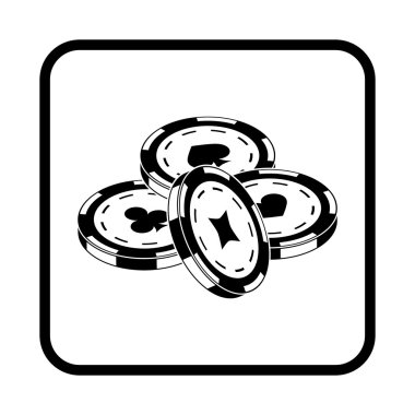 Casino çip vektör simgesi