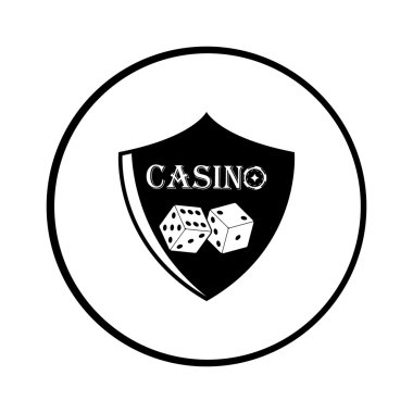 Casino kalkan basit vektör simgesi