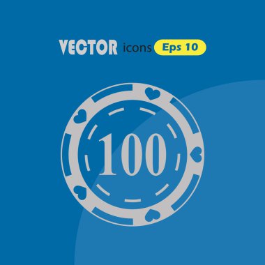 Casino çip vektör simgesi