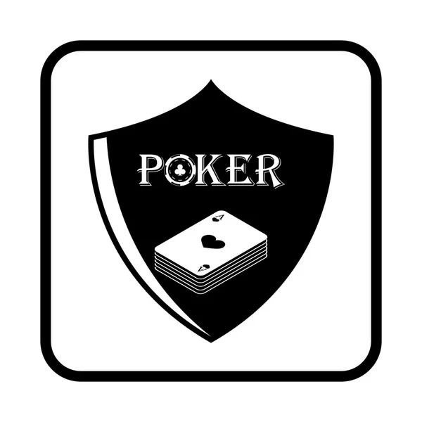 Ícone de vetor de escudo Poker — Vetor de Stock