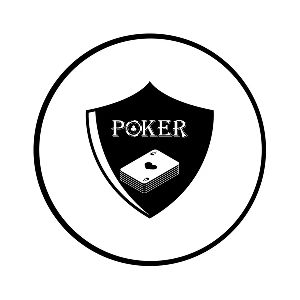 Pictogram van de vector van het schild van de Poker — Stockvector