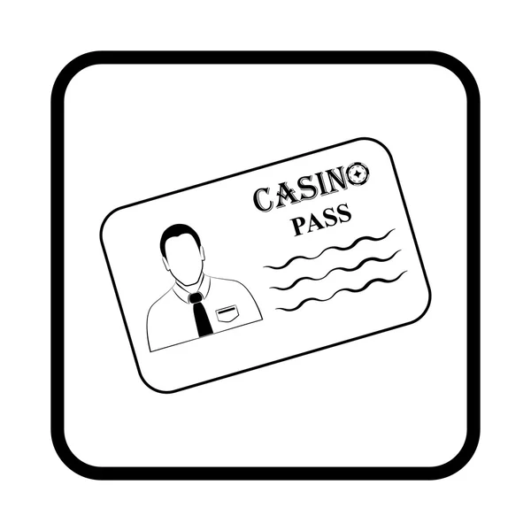 Casino pass icône vectorielle simple — Image vectorielle