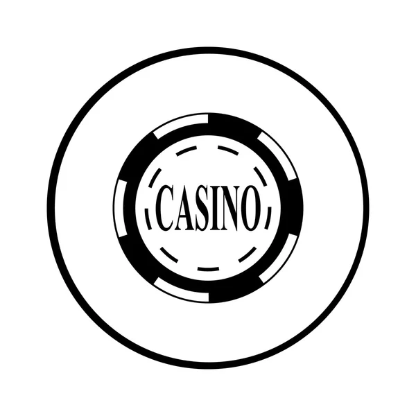 Casino chip vector icono — Archivo Imágenes Vectoriales