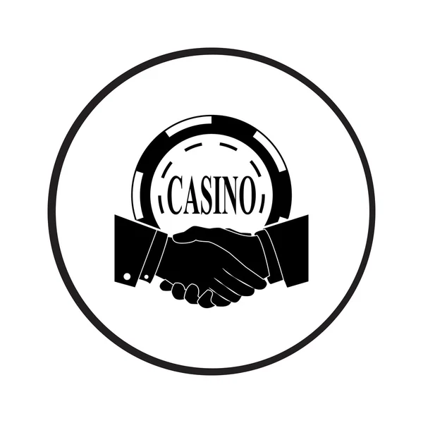 Desafío Casino. Handshake icono vector — Vector de stock