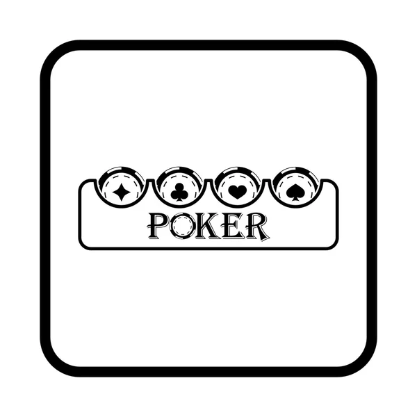 Poker puce icône vectorielle — Image vectorielle