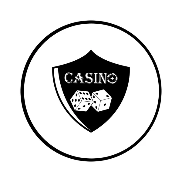Escudo de casino icono de vector simple — Vector de stock