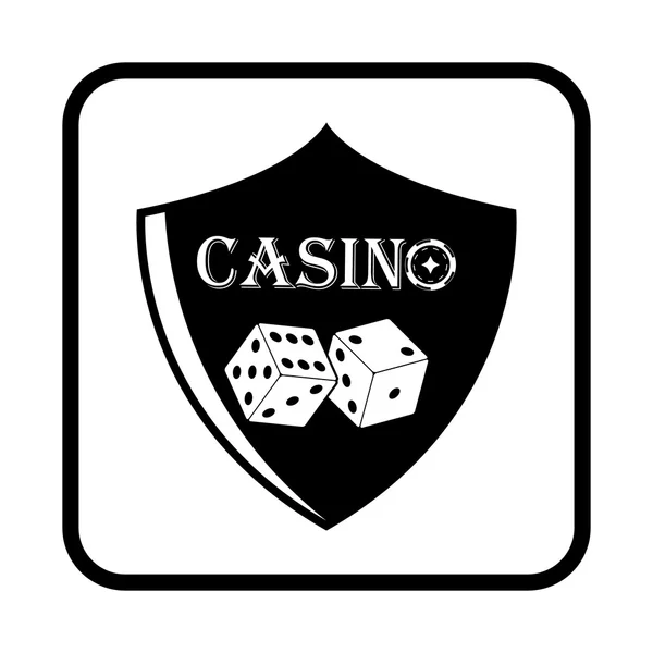 Ένα εικονίδιο με το σήμα Casino ασπίδα διάνυσμα απλό — Διανυσματικό Αρχείο