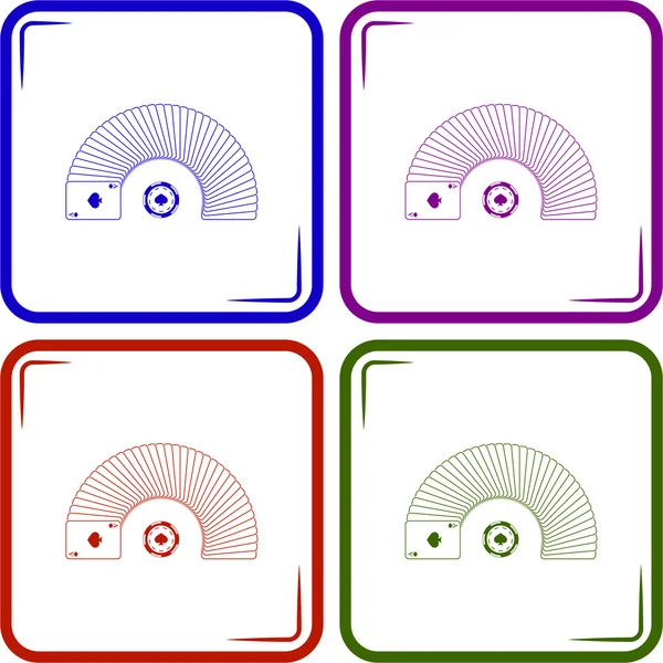 카지노 칩 벡터 아이콘 도박 카드 — 스톡 벡터