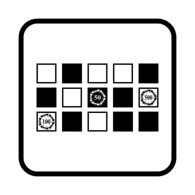 Rulet masasında vektör yatay siyah basit simgesi.