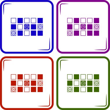 Rulet masasında vektör yatay siyah basit simgesi.