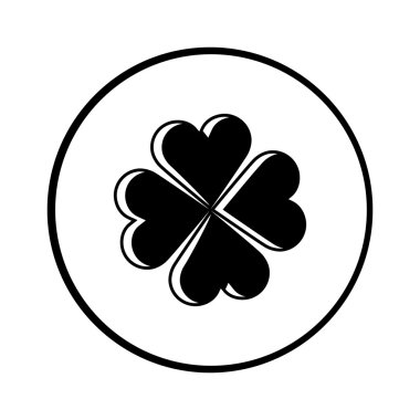 Yonca basit vektör simgesi. Aziz patrick sembolü.