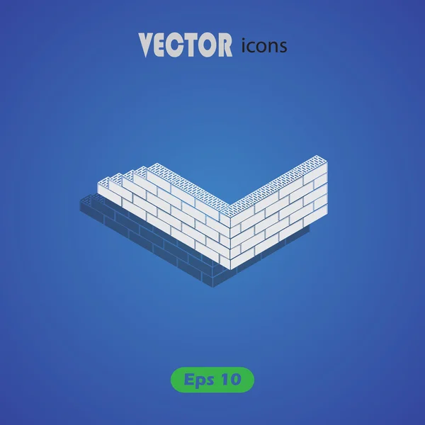 Mur de briques icône vectorielle — Image vectorielle