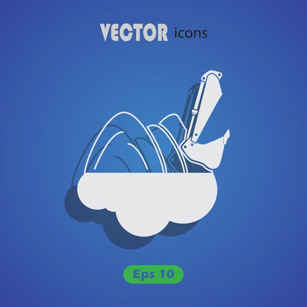 Icono de vector excavadora para web y móvil — Vector de stock