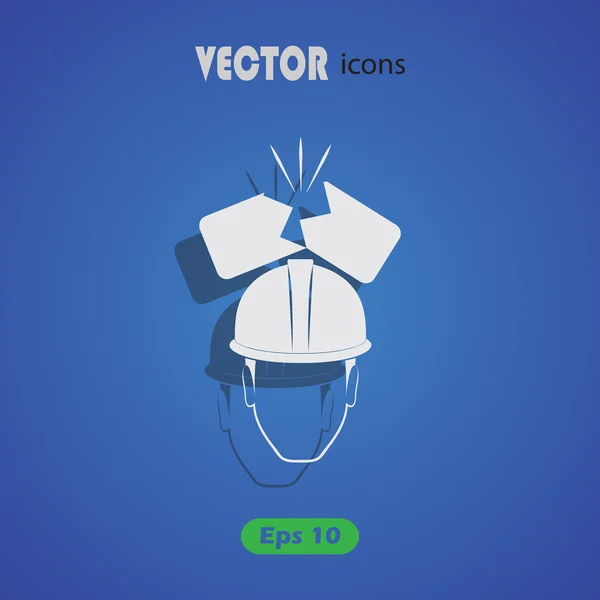 Gebroken bakstenen helm pictogram — Stockvector