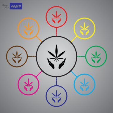 Esrar elinde. Vektör simgesi