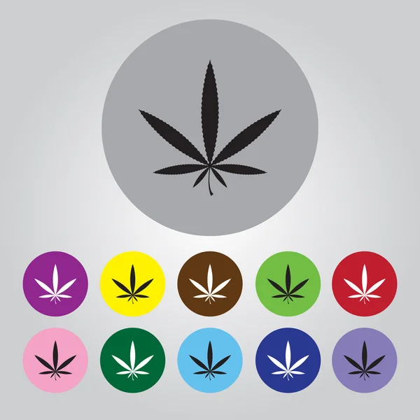 Marijuana leaf vector icon — Stock Vector