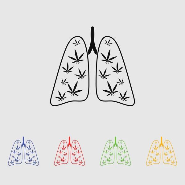 Maconha pulmão vetor ícone — Vetor de Stock