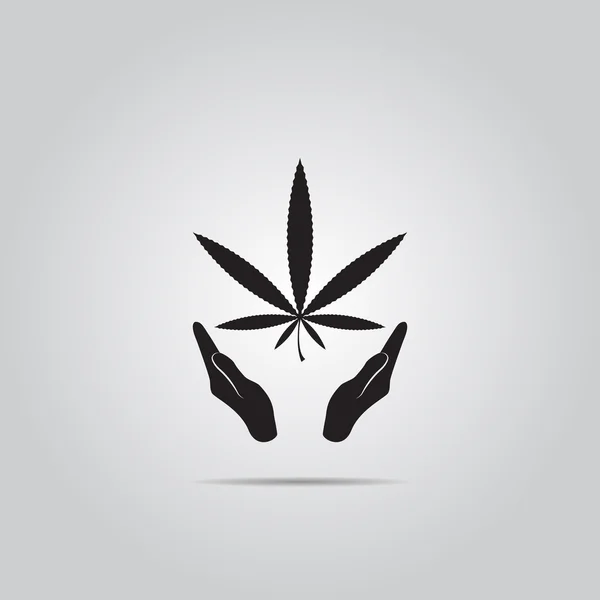 Marijuana in the hand. Vector icon — Stock Vector