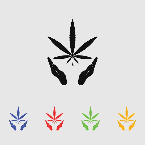 Marihuana en la mano. Icono del vector — Archivo Imágenes Vectoriales