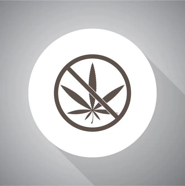 Žádná ikona Vektor zákaz marihuany — Stockový vektor