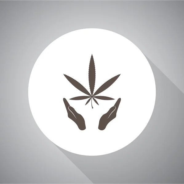 Marihuana v ruce. Vektorové ikony — Stockový vektor