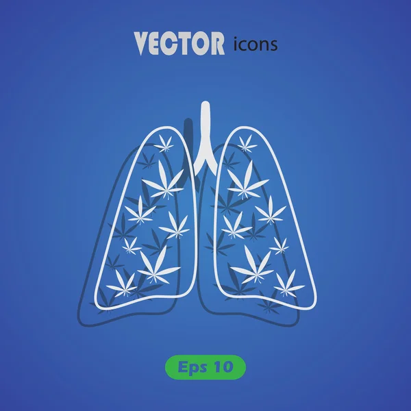 Maconha pulmão vetor ícone Ilustração De Stock