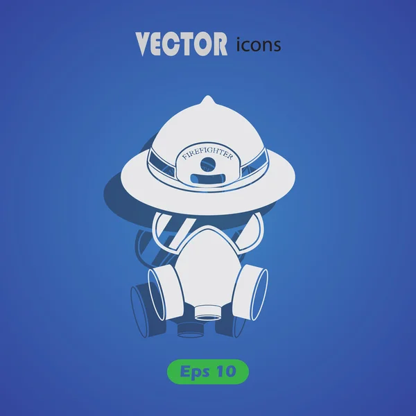 Icono de vector de casco y respirador para web y móvil — Vector de stock