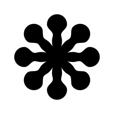 Soyut çiçek. Web ve mobil için vektör siyah basit simge. Düz stil.