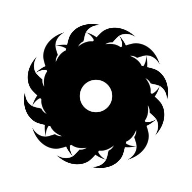 Soyut çiçek. Web ve mobil için vektör siyah basit simge. Düz stil.