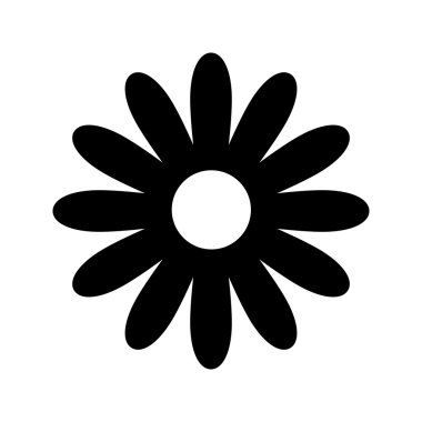 Soyut çiçek. Web ve mobil için vektör siyah basit simge. Düz stil.
