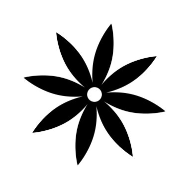 Soyut çiçek. Web ve mobil için vektör siyah basit simge. Düz stil.