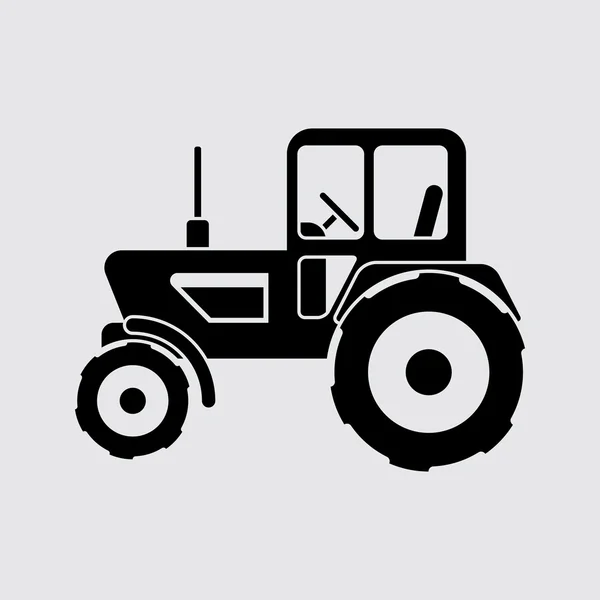 Agrimotor traktor wektor. Styl prosty czarny. — Wektor stockowy