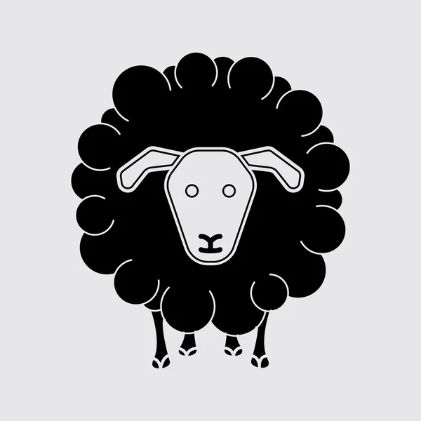 Schapen vector silhouet eenvoudige pictogram — Stockvector