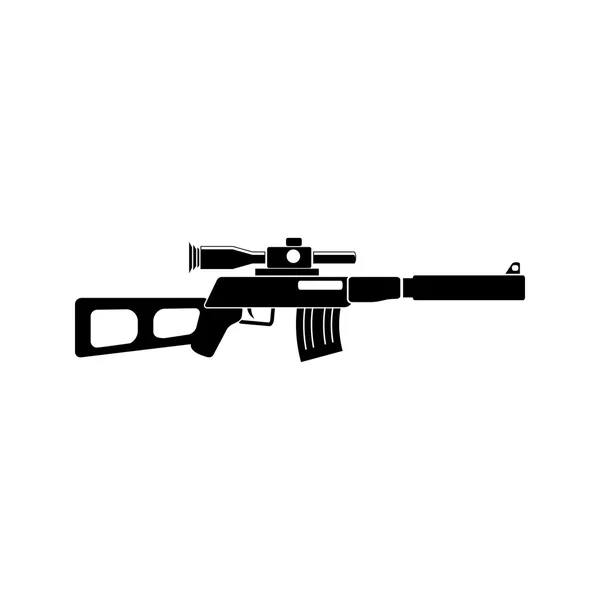 Fusil de sniper vecteur noir icône simple. Style plat pour web et mobile . — Image vectorielle