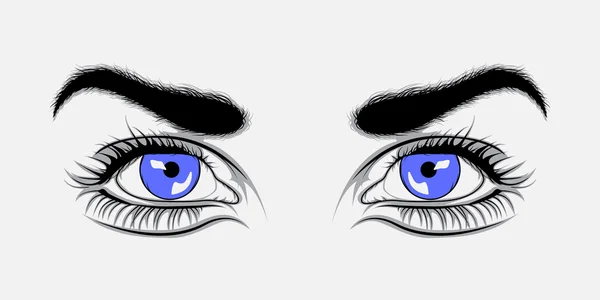 Ilustración vectorial Ojos azules — Vector de stock