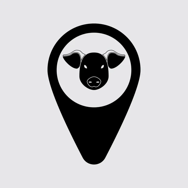 Pig Pointer Icon Vektor. Silhouette — Stockvektor