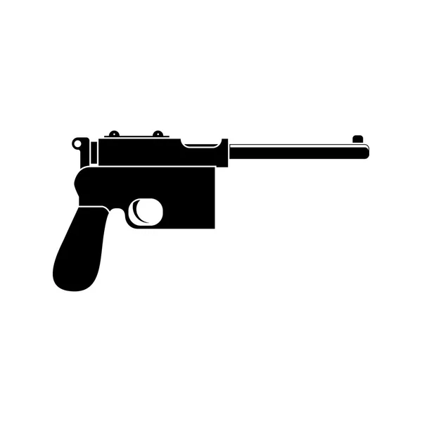 Pistola Mauser negro icono simple. Estilo plano para web y móvil. Vector — Vector de stock