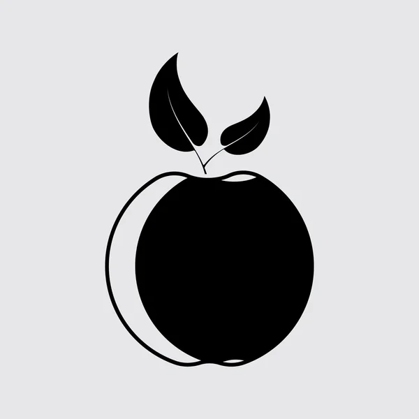 Ikonę Prosta sylwetka wektor Apple — Wektor stockowy