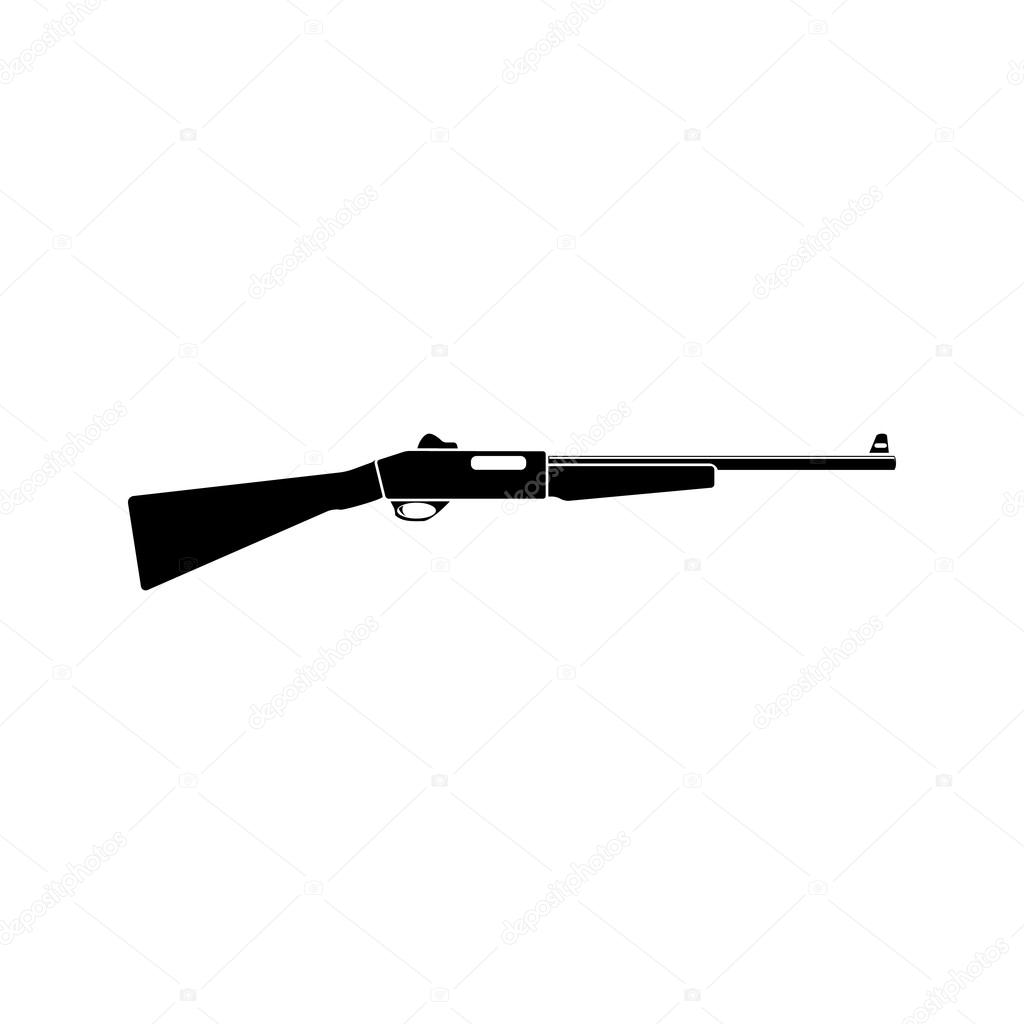 Vintage rifle vector isolated on white background. Black simple icon. Flat style for web and mobile.